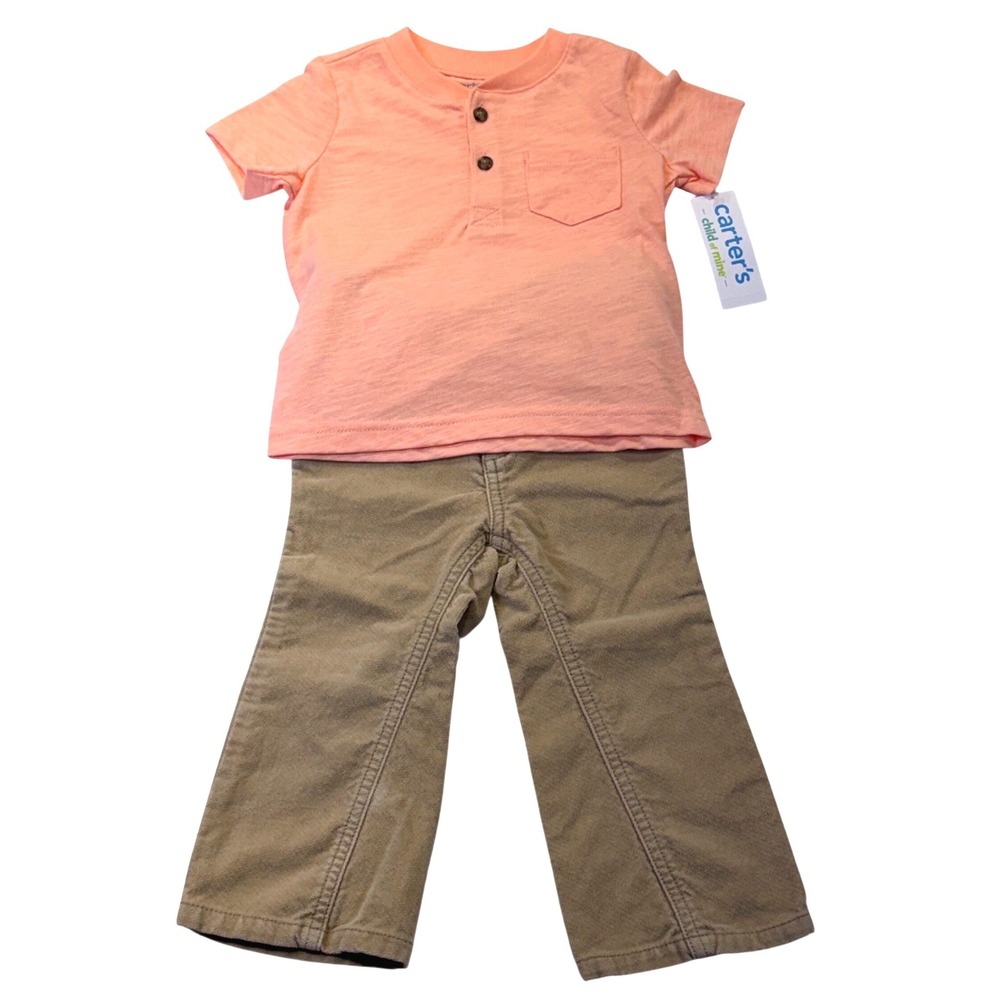 Carters Henley Shirt and Old Navy Corduroy Pants Set 18-24 months 1175C8